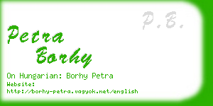 petra borhy business card